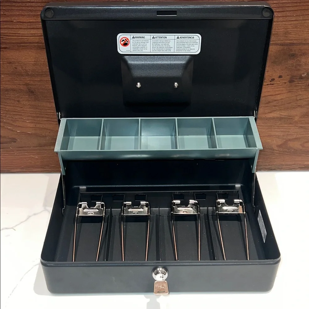 🔥‼️Black Cash Box with Coin Tray‼️🔥 - Picture 1 of 7